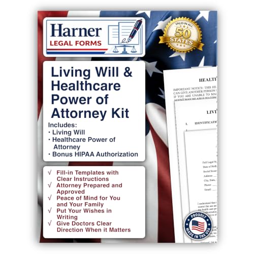 Harner Legal Forms: Healthcare Power of Attorney & Living Will Kit with HIPAA Authorization
