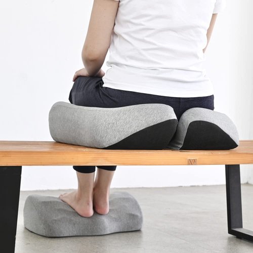 C CUSHION LAB Hip & Leg Pressure Relief Bundle - Transform Any Home/Office Chair or Recliner into The Most Comfortable Seat in The House - Grey Set