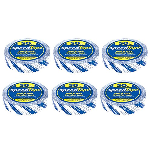 FastCap Peel and Stick SpeedTape Double Sided Adhesive Tape for Edge Banding - Wood Working Tools for Home Repair and Home Improvement - 1" x 50', 6-Pack - 98224-6P
