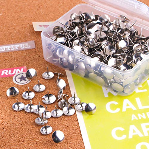 Thumb Tacks 500-Count 3/8" Steel Push Pins in Silver - Office Corkboard Tacks