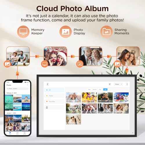 15.6 Inch Digital Calendar, Wall Electronic Desk Calendar, Full HD 1920 * 1080P IPS Touchscreen Interactive Display for Family Meal Planner Support - Streamline Household Organization