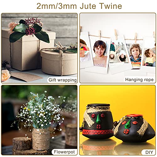 Handyman Crafts 3mm Natural Jute Twine Rope – 328ft, Eco Friendly Garden & DIY String