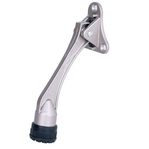 CG PLUS Door Stopper, Kick Down Door Stops for Heavy Doors, with Rubber Tip and Spring Lever, Adjustable, Easy to Set Down and Release, 4-Inch, for Wide Doors (4inch x 30pack, Satin Nickel)