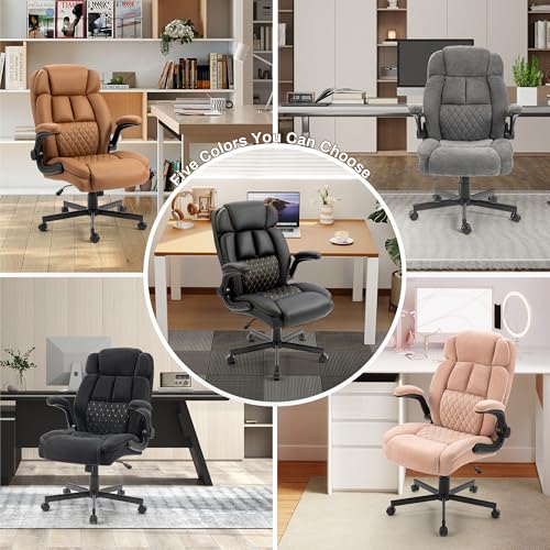 BIGGARSIT Massage Office Chair 500LBS Ergonomic Rocking Big & Tall with 4-Point Vibration & Heat, Black