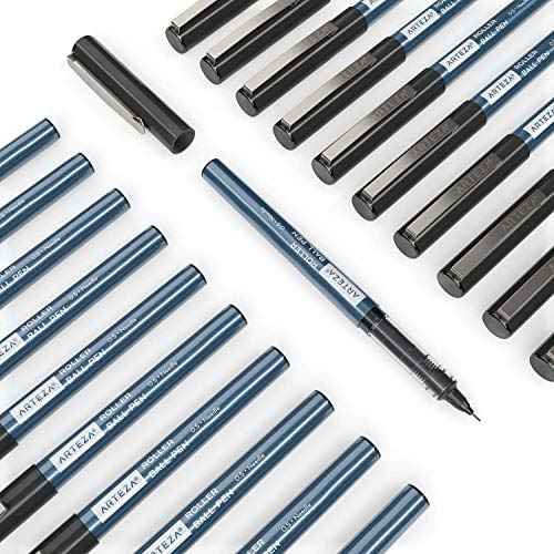 ARTEZA Rollerball Pens, Set of 40 ? Black Ink with 0.5 mm Extra Fine Needle Tip for Precision Writing, Journaling, Sketching & Office Use