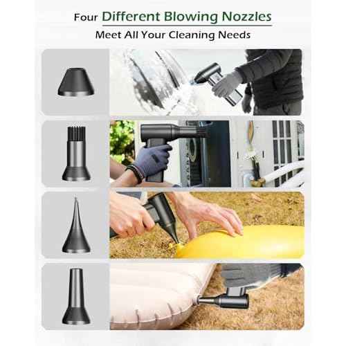Electric Air Duster, Compressed Air Duster 130000RPM Cordless Rechargeable Motor Portable Blower, Adjustable Mini Blower for Computer, Keyboard, Outdoor, House and Car, Replaces Compressed Air Cans