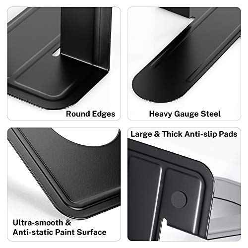 MaxGear 8.5 in Extra Large Heavy Duty Metal Book Ends, Classic Black Premium Bookends for Shelves, Non-Skid Bookend, Book Stopper for Books/Movies/CDs/Games, 8.5 x 5.9 x 7.8 in,4 Pairs
