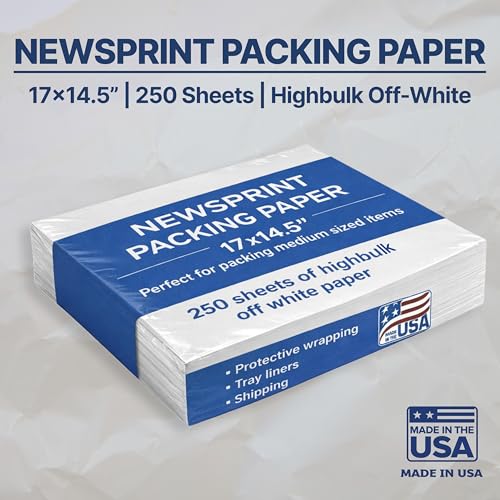 Newsprint Packing Paper Sheets for Moving – 250 newspaper-style ideal