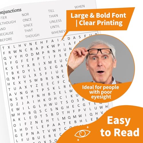 Kalysky 6 Pack Large Print Word Search Puzzle Books - Eye-Friendly, Large Font, 330 Themes for Brain Health