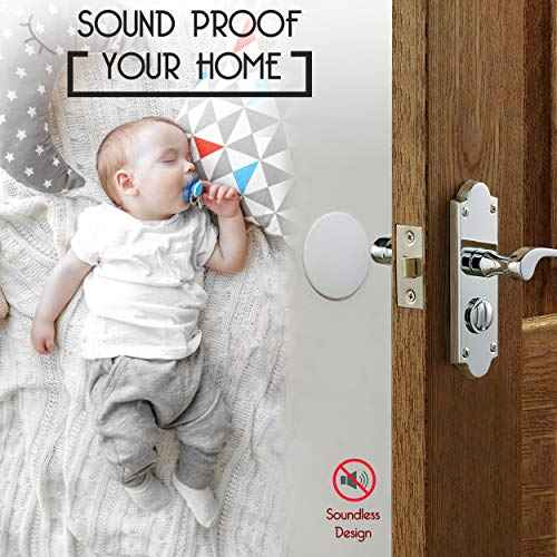 Door Stoppers - Large 3.15" (4 PCS) - Door Stoppers for Wall with Strong Back Adhesive - Quiet and Shock Absorbent Silicone Wall Protectors from Door Knobs - Protects Every Surface - White