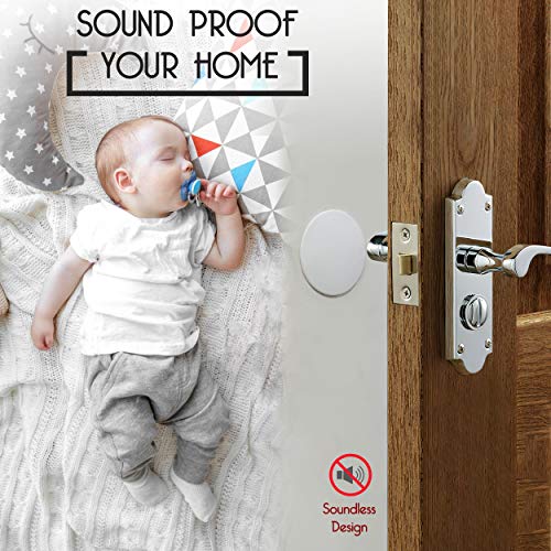 White ProStoppr® Large 3.15-Inch Door Wall Protectors (4 Pack) with Strong Adhesive
