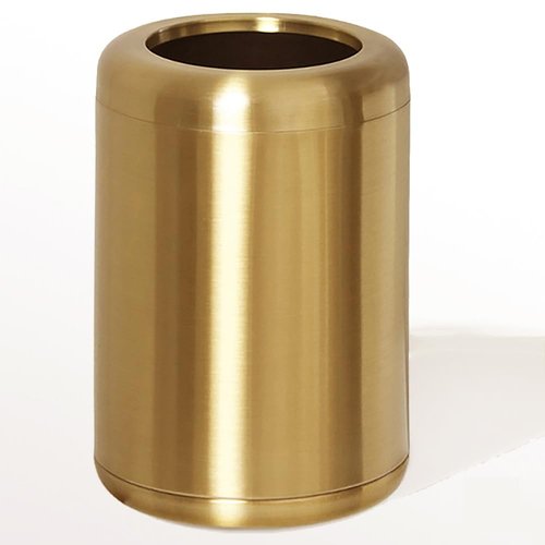LEASYLIFE 10 L/2.6 Gallon Brass Trash Can, Small Gold Can for Bathroom, Kitchen, Office, Bedroom, Hotel