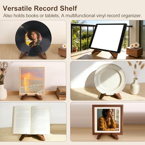 YBONRSQ Vinyl Record Stand – X-Frame 12" Album Holder, No-Tools Display
