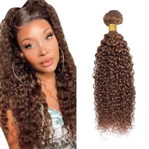 #30 Brown Bundles Water Wave Bundles Human Hair 32 Inch Light Brown Water Wave Bundle Unprocessed Brazilian Virgin Weave Hair 1 Bundle 50 Gram Per Bundle