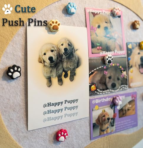 Tandarui 30-cat Paw Push Pins for Bulletin Board - Cute Cat Thumb Tacks