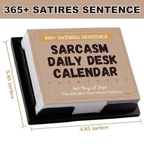 2026 Desk Calendar - Sarcastic Funny Calendar 2026, Jan.2026 - Dec.2026, 4.85" X 5.85", Mini Daily Calendar 2026 Page a Day, Sarcasm Small Desk Calendars with 365+ Tear-Off Pages, Backplane bracket