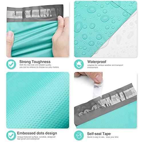Fuxury Poly Mailers 6x9" 1000 PACK, Small Shipping Bags Embossed Dots Design, Self Adhesive & Durable Mailers Poly Bags Shipping Envelopes for Small Business Packaging Shipping, Teal Mailer Bags Bulk