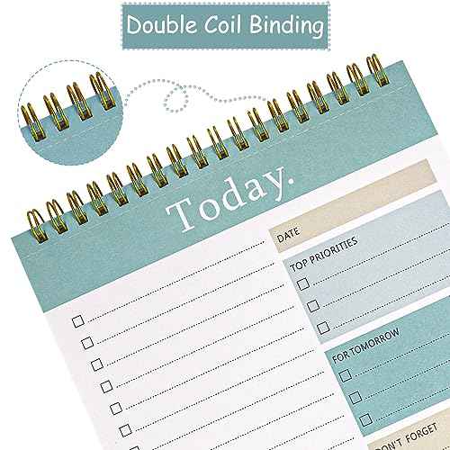 3 Pack To Do List Notepad, 52 Sheets Mix Color Tear Off, 6.5" x 9.8" Double Sided Spiral Checklist Planning Notebook for Adults and Kids Classroom Office Gifts(Blue, Green, Purple)