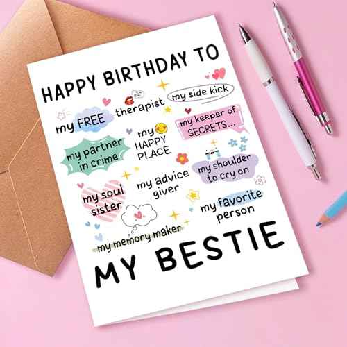 Best Friend Birthday Card, Friendship Cards, Bestie Birthday Card, Birthday Gifts for Bestie | Friend, Funny Birthday Cards for Women | Sister