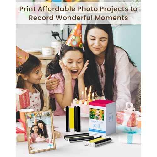 Compatible Canon Selphy CP1500 CP1300 Paper and Ink, KP-108IN 3 Color Ink Cartridges and108 Sheets 4x6 Photo Paper 3xKP-36IP for Selphy CP1200 CP910 CP800 CP780 CP740 Compact Photo Printers