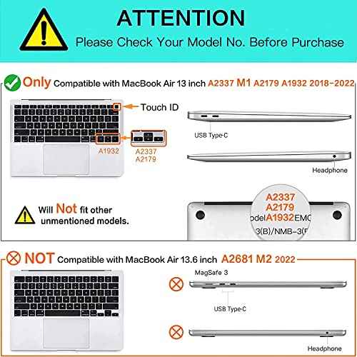 Compatible with MacBook Air 13 inch Case 2022 2021-2018 M1 A2337 A2179 A1932, Case for MacBook Air13 M1, Checkered Textured Cream Leather Hard Shell & Keyboard Cover for Mac Air 13, Beige