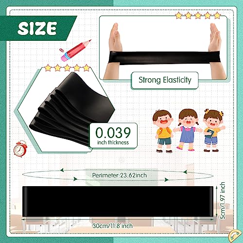 Berlune Classroom Chair Fidget Bands Black 1mm Pack of 24