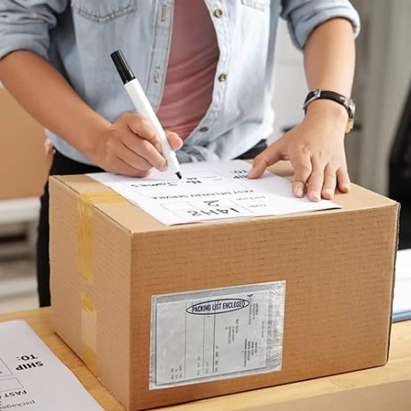 1000 Clear Packing Slip Envelopes 6.7x10 Inch Self-Adhesive Shipping Pouches