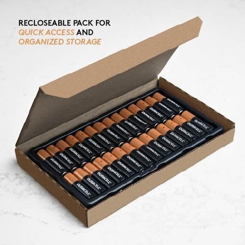 Duracell Coppertop AA Alkaline Batteries - Long-Lasting Power Boost | 28 Count Reclosable Pack