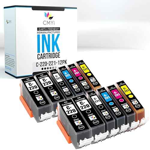 PGI-220 CLI-221 Replacement Combo Pack Ink Cartridges for Canon PIXMA iP3600, iP4600, iP4700, MP540, MP560, MP620, MP620B, MP640R Printers (4 Pigment Black, 2 Black, 2 Cyan, 2 Magenta, 2 Yellow)