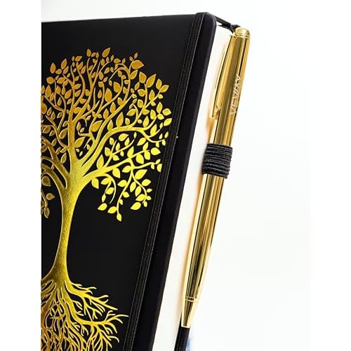 Veway Tree of Life Journal and Pen Gift Set - Vegan Leather Journal with Pen - Professional Diary for Women or Men - A5 Hardcover Fancy Notebook Gift Set - Index & 224 Lined Pages