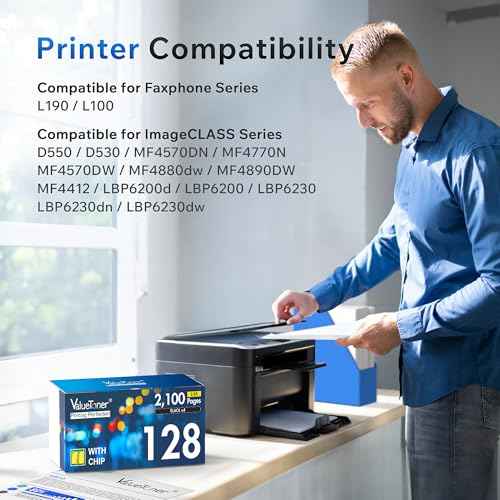 Valuetoner Compatible Toner Cartridge Replacement for Canon 128 Black Toner Cartridge CRG128 FaxPhone L190 L100 ImageCLASS D530 D550 MF4880dw MF4570dw MF4770n Laser Printer 4-Pack(Black)