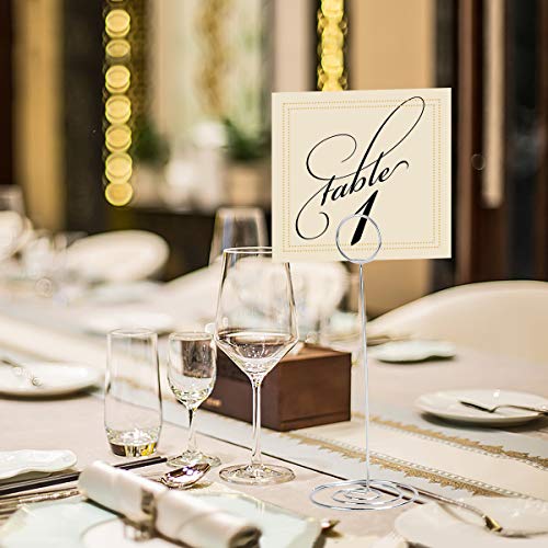 Silver 8.75-inch Table Number Holders 10-Pack - Sturdy Photo & Card Stands