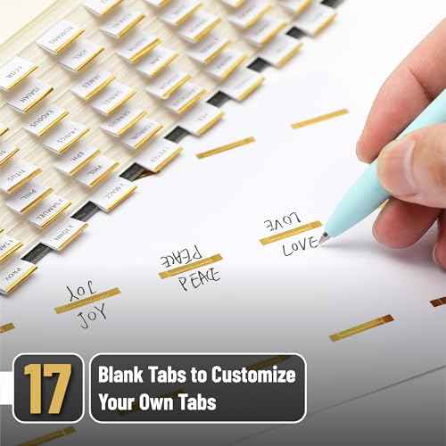 Mr. Pen- Mini Bible Tabs, 90 pcs, White with Gold Edge, Laminated Bible Tabs for Women and Men
