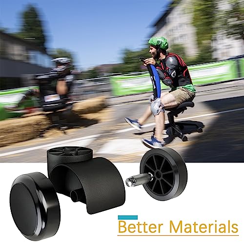 MDZDN 2 Inch Black Silent Office Chair Wheels Replacement - 11mm Stemless Casters, 5PCS/Pack (Variation 0-001)