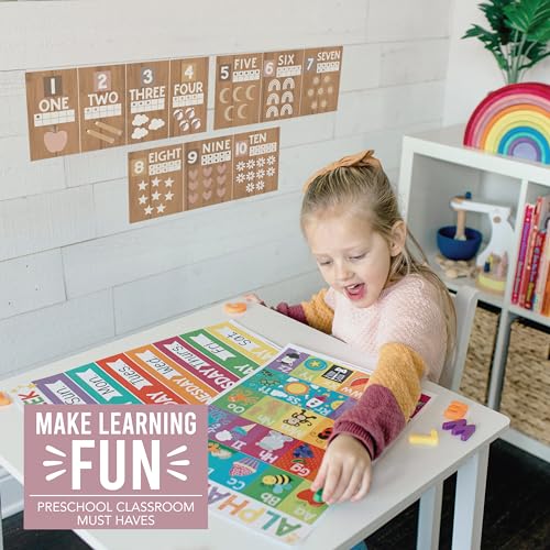 Boho Neutral Alphabet & Number Classroom Wall Decor Set - Educational Posters