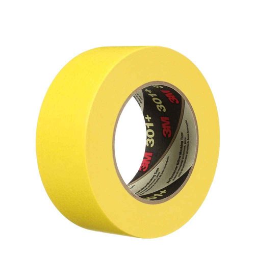 3M 301+ High Performance Masking Tape, Yellow, 36 mm x 55 m - High Performance Holding and Masking Tape for Automotive, Specialty Vehicle and Industrial Markets, Case of 24
