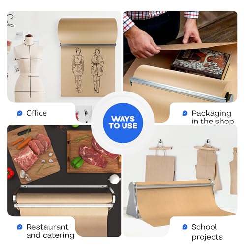 IDL Packaging 24-Inch Kraft Paper Roll Dispenser & Cutter, Tabletop