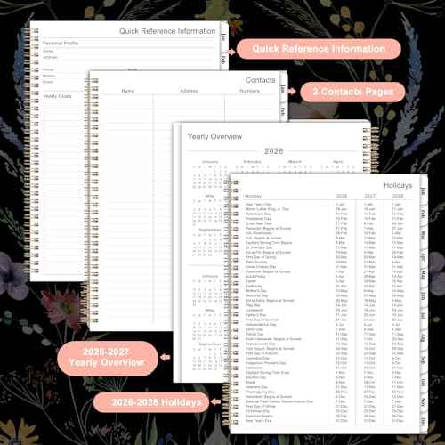 2026 Planner - Planner 2026, Jan. 2026 - Dec. 2026, 8.5'' x 11'', 2026 Planner Weekly and Monthly with Tabs, Pocket, Twin-wire Binding, 2026 planners
