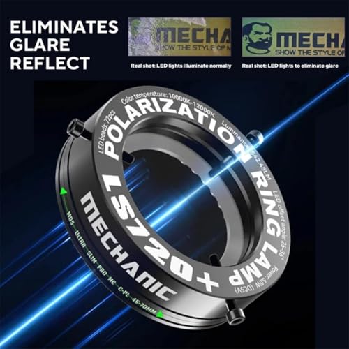 WYLIE LS72 Plus High Definition Microscope Ring Light with Polarized 72 LED Adjustable Illumination