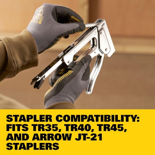 Stanley 1/4 in Light-Duty Staples (TRA204T) 1000 Pack, Black/Yellow