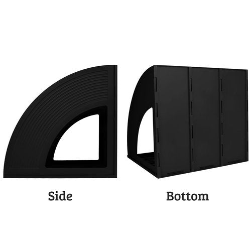 SAYEEC 2Pcs Magazine Holder Plastic File Sorter Binder Holder for Desk Folder Organizer Stand Book Shelf Dividers Vertical Filling Storage Rack Desktop Bookshelf Display Box for Office School (Black)