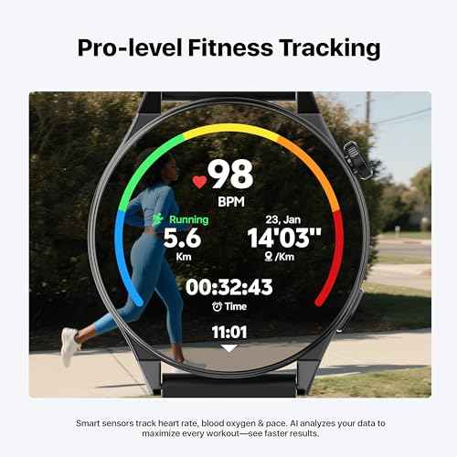 AI Translator Watch£¬Language Translator Device,Heart Rate & Sleep Monitor, AMOLED Display, Titanium Alloy Waterproof, Multi-Sport Modes,Black