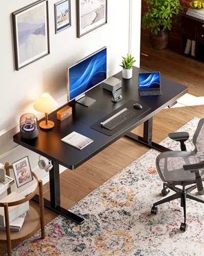 HUANUO 71 x 30 Inch Electric Standing Desk with Brushless Motor, Black