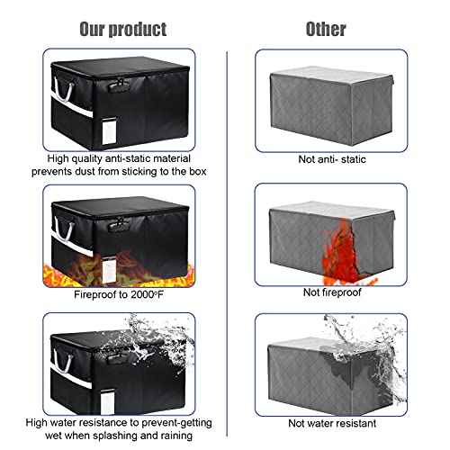 Fireproof Document File Organizer Box, Fireproof Safe Box with Lock, Portable Office Storage Cabinet for Hanging Letter/Legal Folder 16.1 x 12.9 x 11in