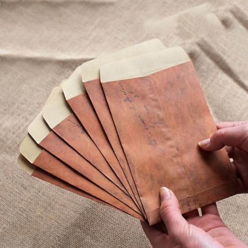 DIYEAH 12pcs Retro Kraft Paper Envelopes Brown for Letters & Postcards