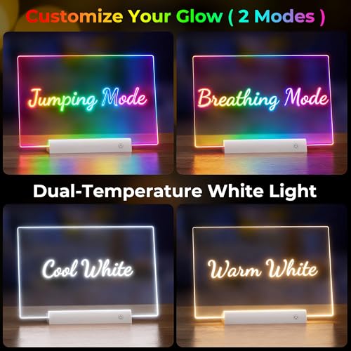 White Rechargeable LED Drawing Board with Remote Control & Accessories