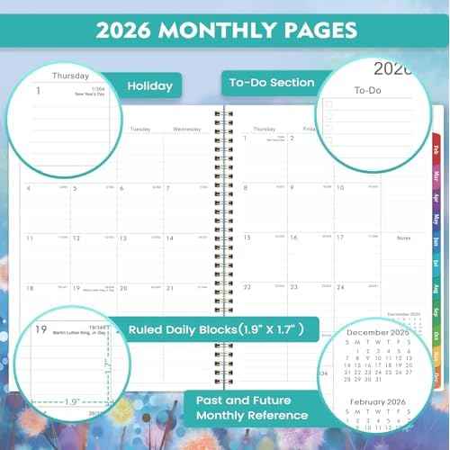 2026 Planner - Planner 2026, Weekly and Monthly Planner 2026, 2026 Calendar Planner, Jan. 2026 - Dec. 2026, 11¡± x 8.5¡±, Colorful Tabs, Back Pocket, Holidays, Twin-Wire Binding
