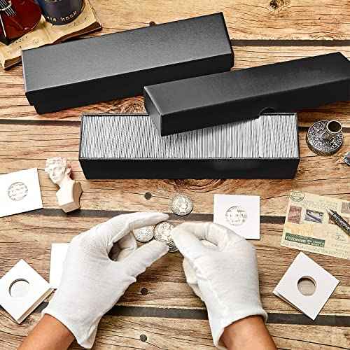 16 Pcs 2 x 2 Inch Coin Storage Boxes for Collectors, Silver Eagle Coin Holders for Collectors, Cardboard Single Cents Protector Case Box for Collection Supplies, Flip, Single Row
