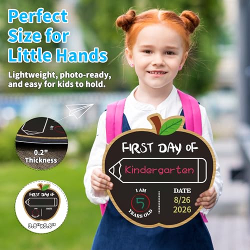 WALENGIF A-Chalkboard First & Last Day of School Sign - Double-Sided Reusable Back to School Board