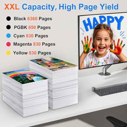 TS9521C Ink PGI-280 CLI-281 XXL Compatible Ink Replacement for Canon 280 280XL 281 281XL Ink Cartridges Work for PIXMA TS9521C TS702A TR8620 TR8600 TR7520 TR8620a TS6220 TR8520 Printer (5 Value Pack)